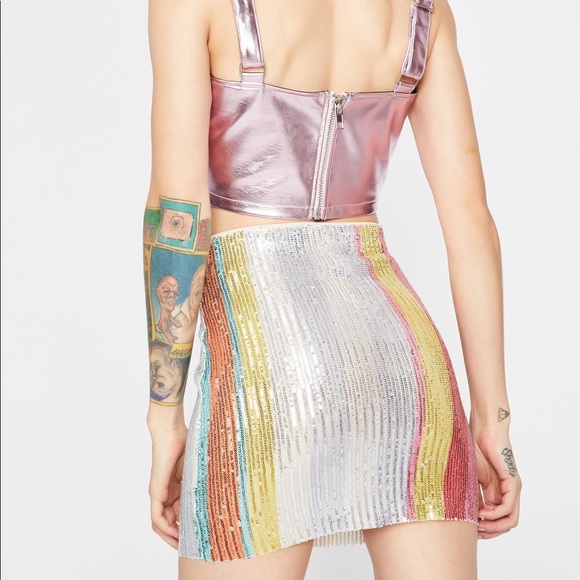 Disco Honey Multi Color Sequin Skirt - Picture 6 of 8